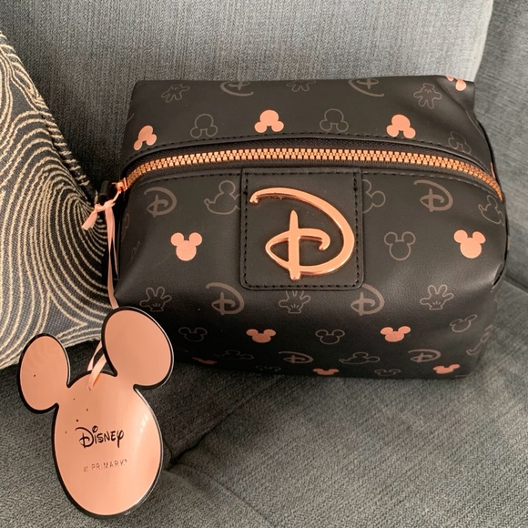 NEW ⭐️ Disney Rose Gold Emblem Vegan Leather Cosmetic Tote Makeup Bag - Picture 7 of 7